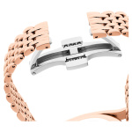 Crystalline aura watch, Swiss Made, Metal bracelet, Rose gold tone, Rose gold-tone finish